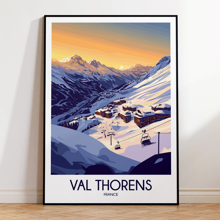 Val Thorens Retro Travel Illustration