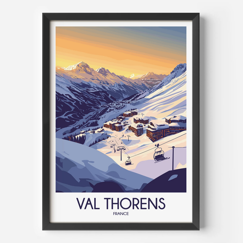 Val Thorens Vintage Style Print