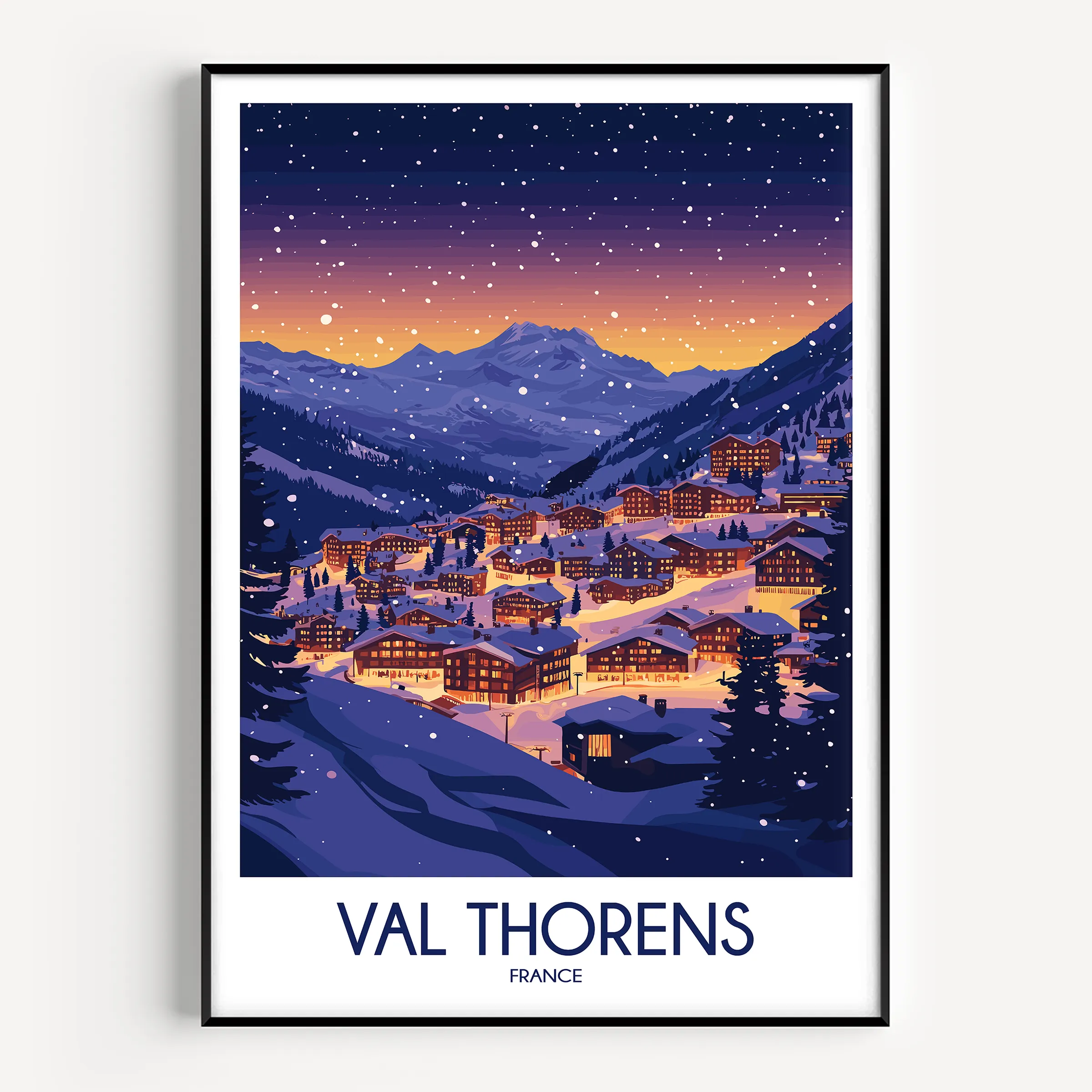 Val Thorens Vintage Style Print