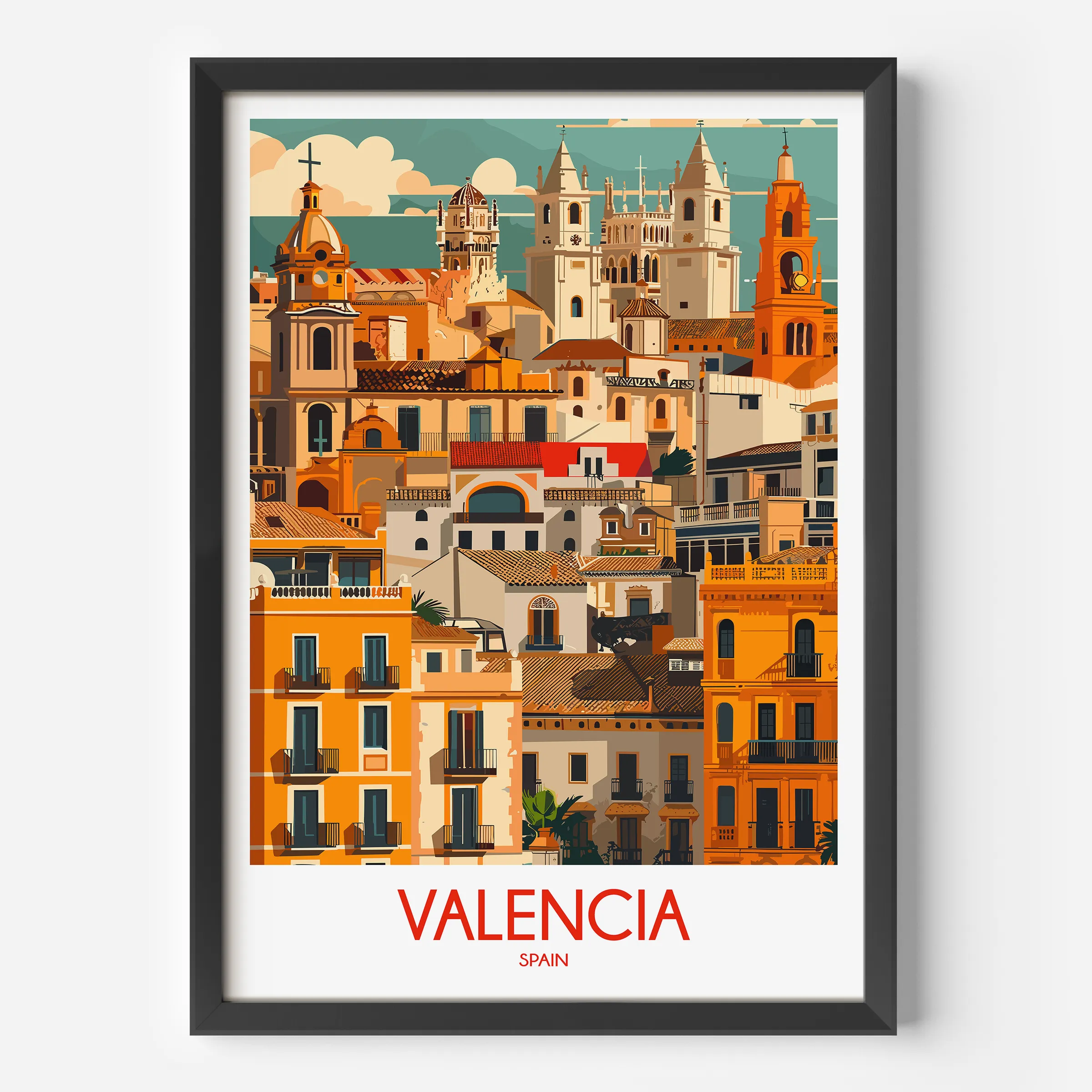 Valencia Modern Travel Poster