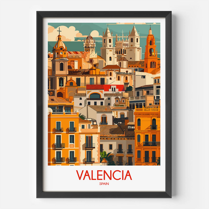 Valencia Modern Travel Poster
