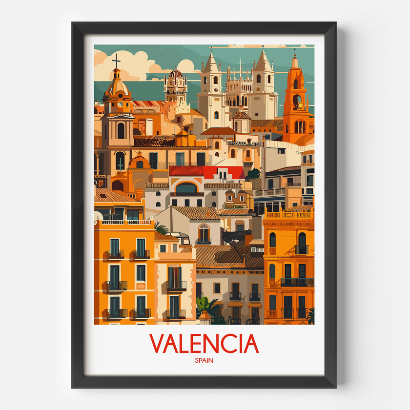 Valencia Modern Travel Poster