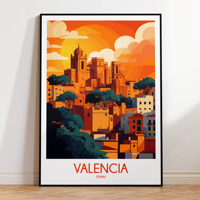 Valencia Modern Travel Poster
