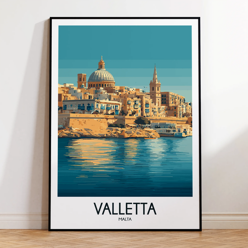 Valletta Modern Travel Poster