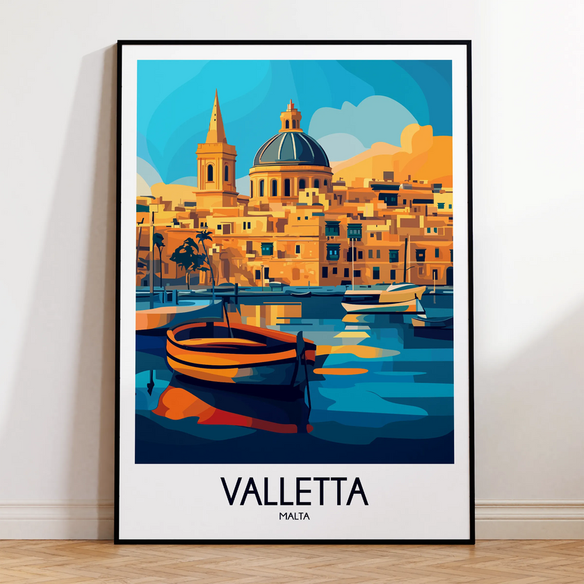 Valletta Modern Travel Poster