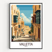 Valletta Modern Travel Poster