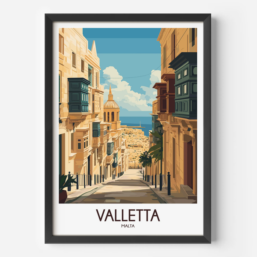 Valletta Vintage Style Print