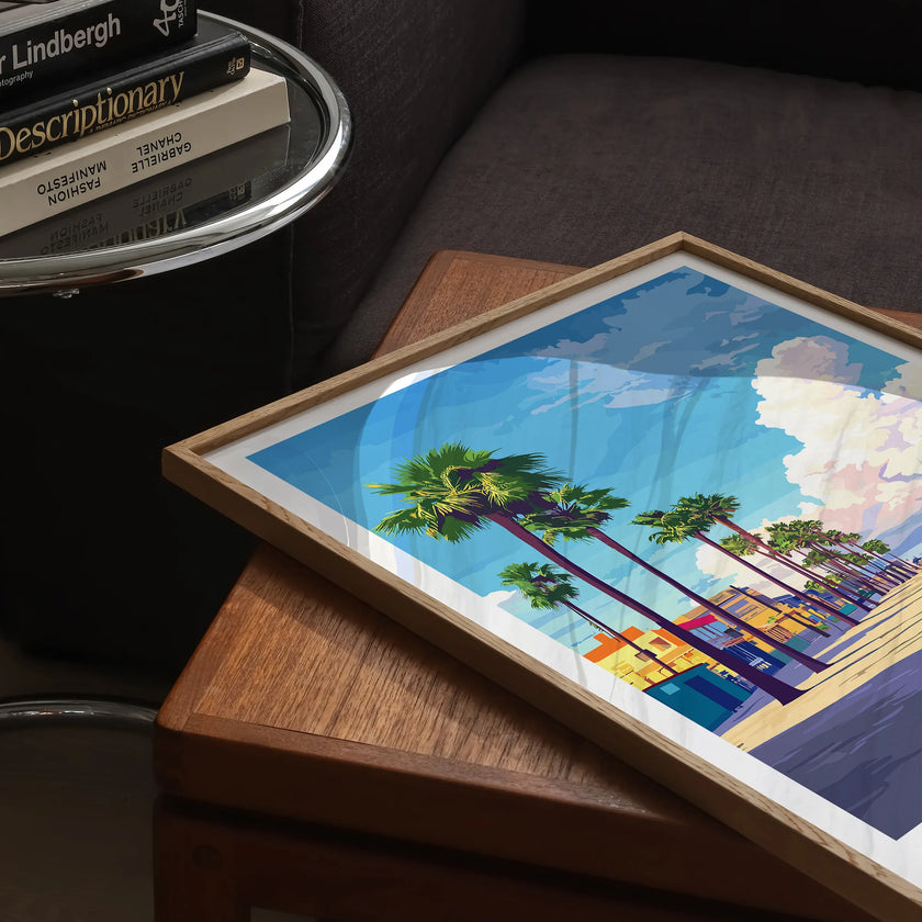 Venice Beach Retro Travel Illustration