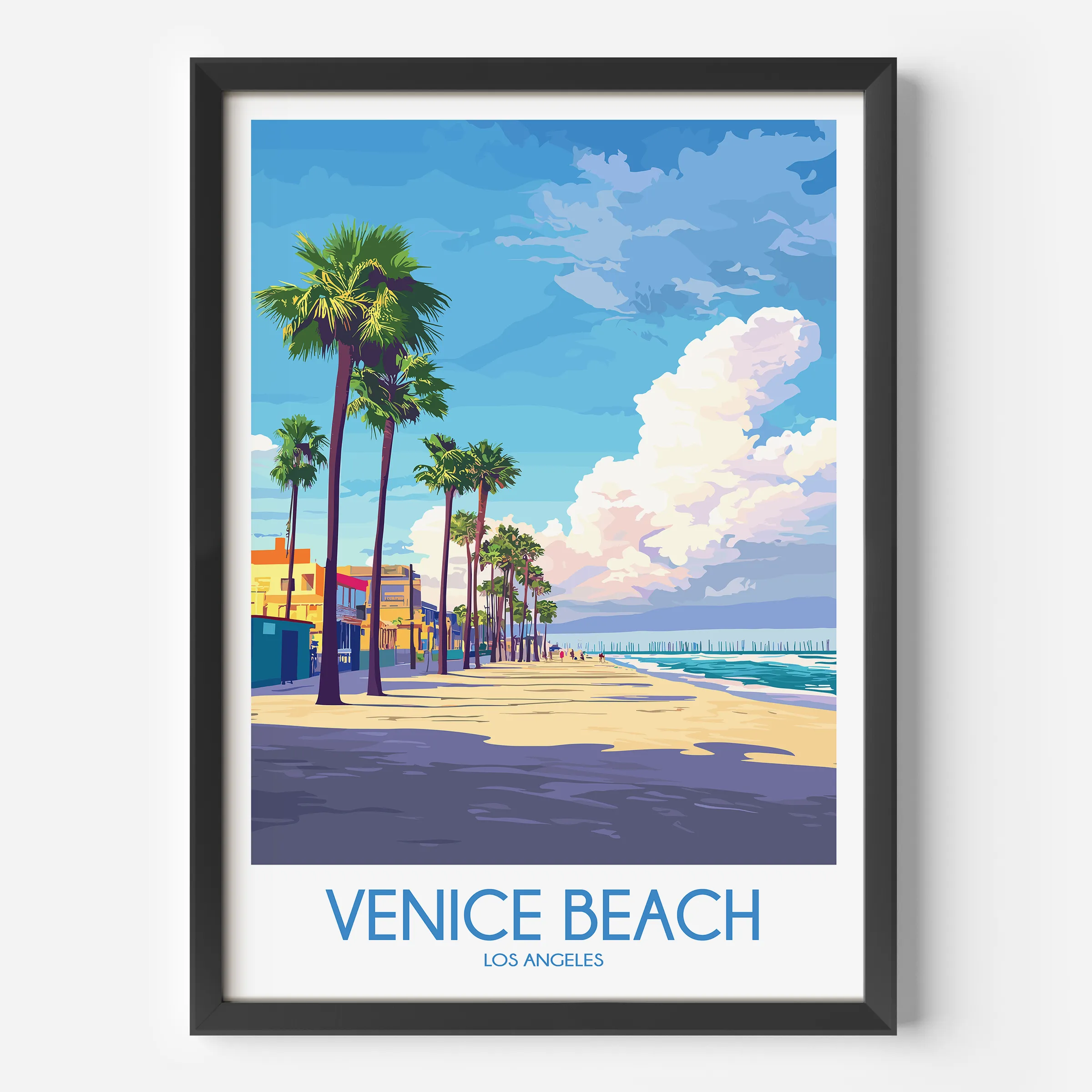 Venice Beach Retro Travel Illustration