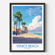 Venice Beach Retro Travel Illustration