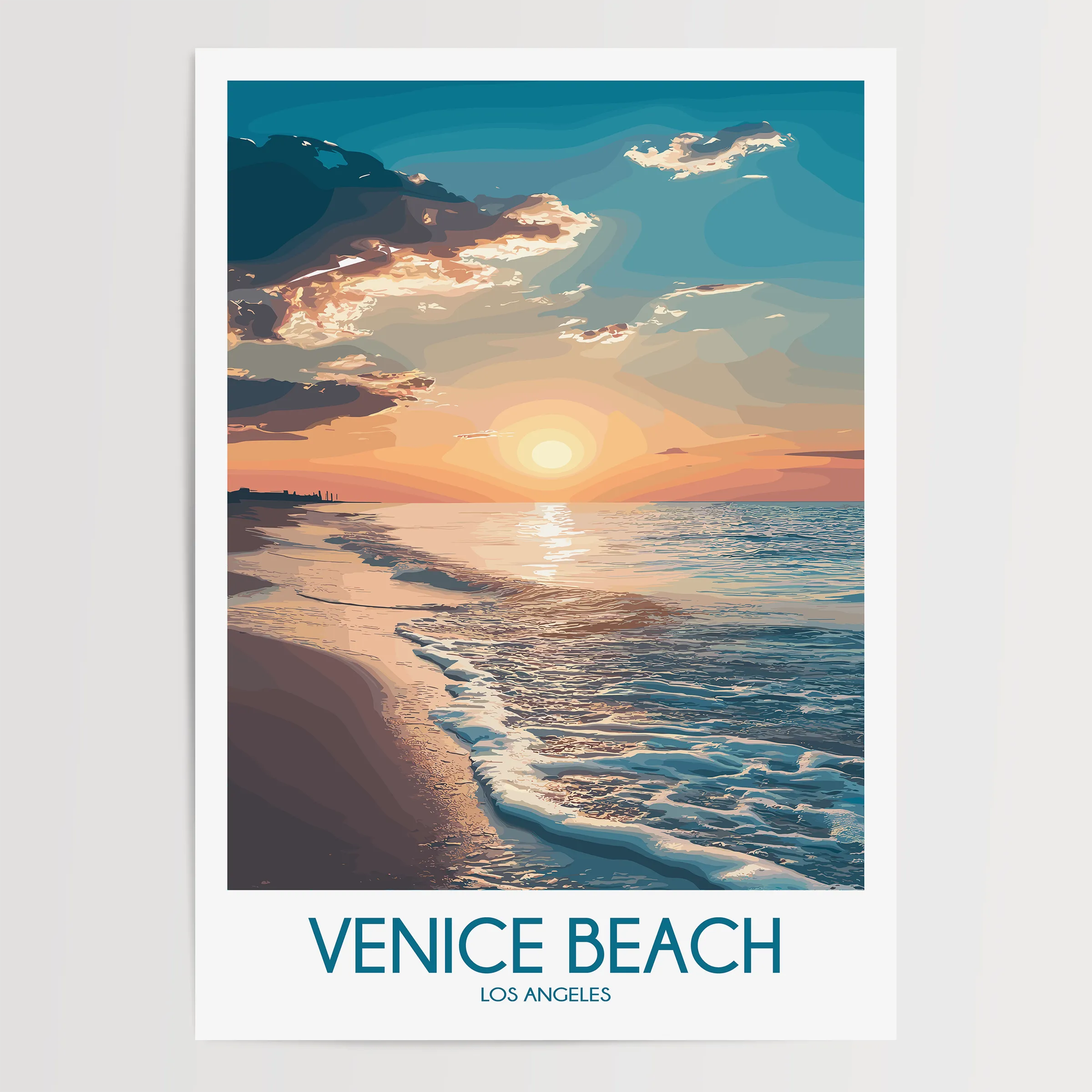 Venice Beach Scenic Landscape Art