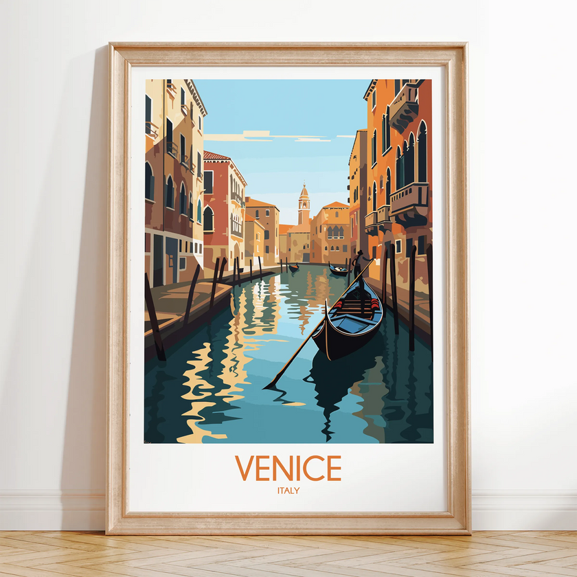 Venice Retro Travel Illustration