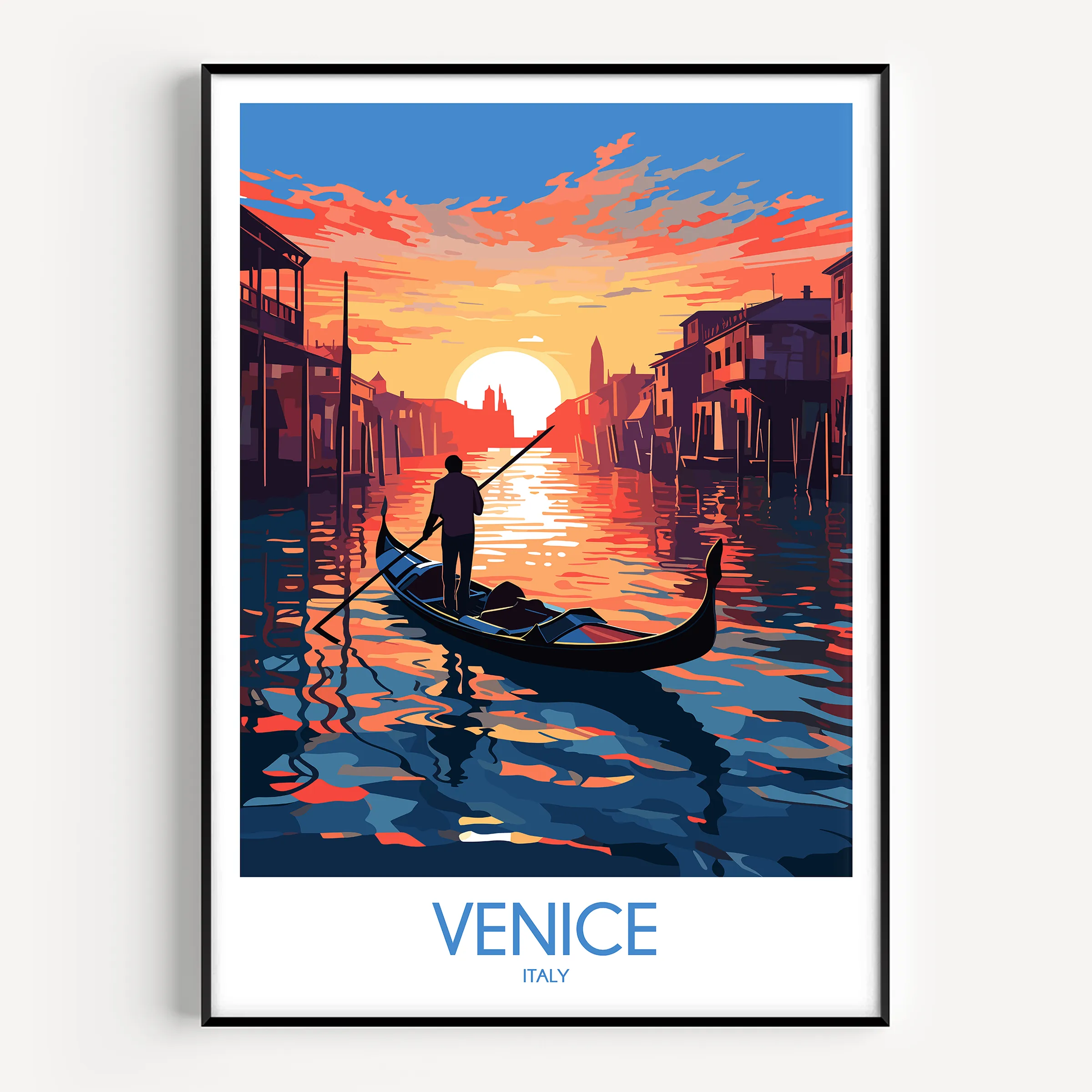 Venice Retro Travel Illustration