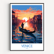 Venice Retro Travel Illustration