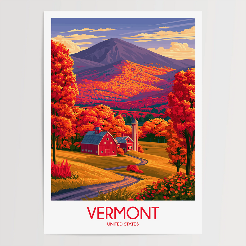 Vermont Vintage Style Print