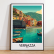 Vernazza Retro Travel Illustration