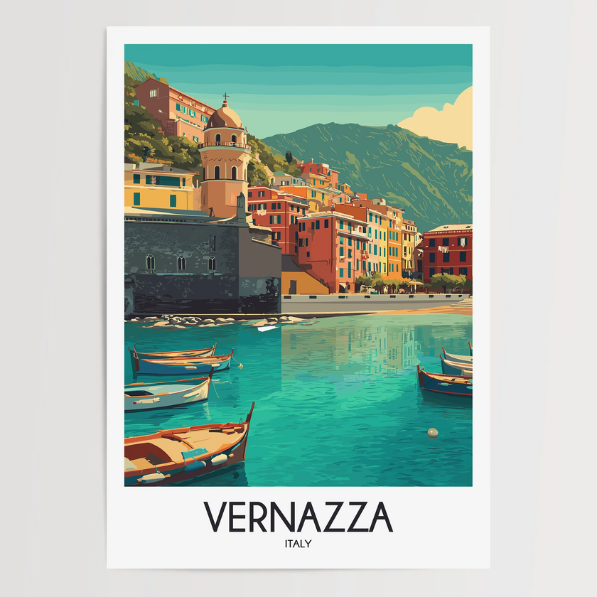 Vernazza Scenic Landscape Art