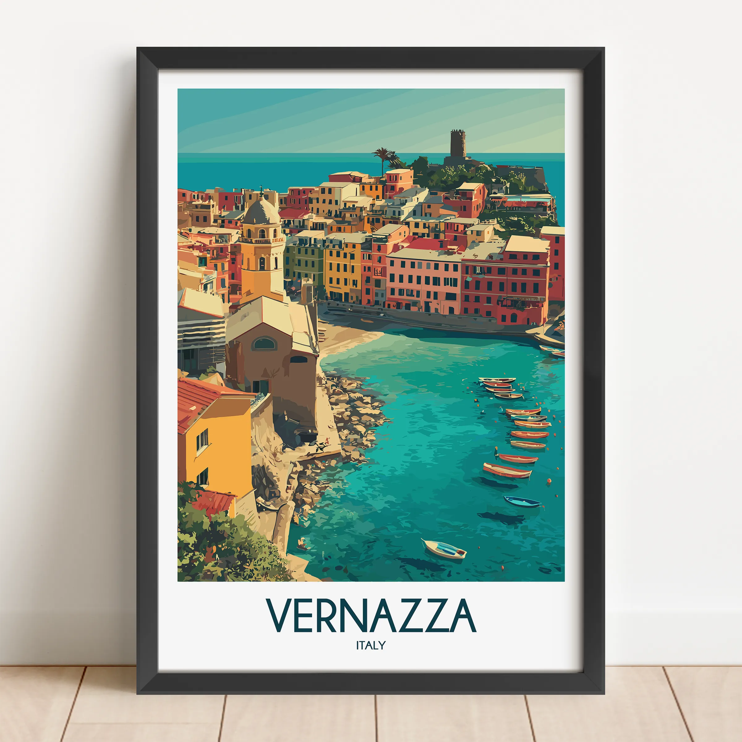 Vernazza Scenic Landscape Art