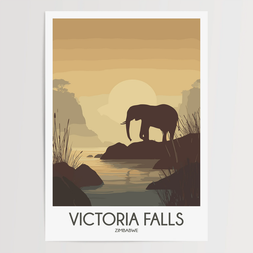 Victoria Falls Minimalist Wall Art
