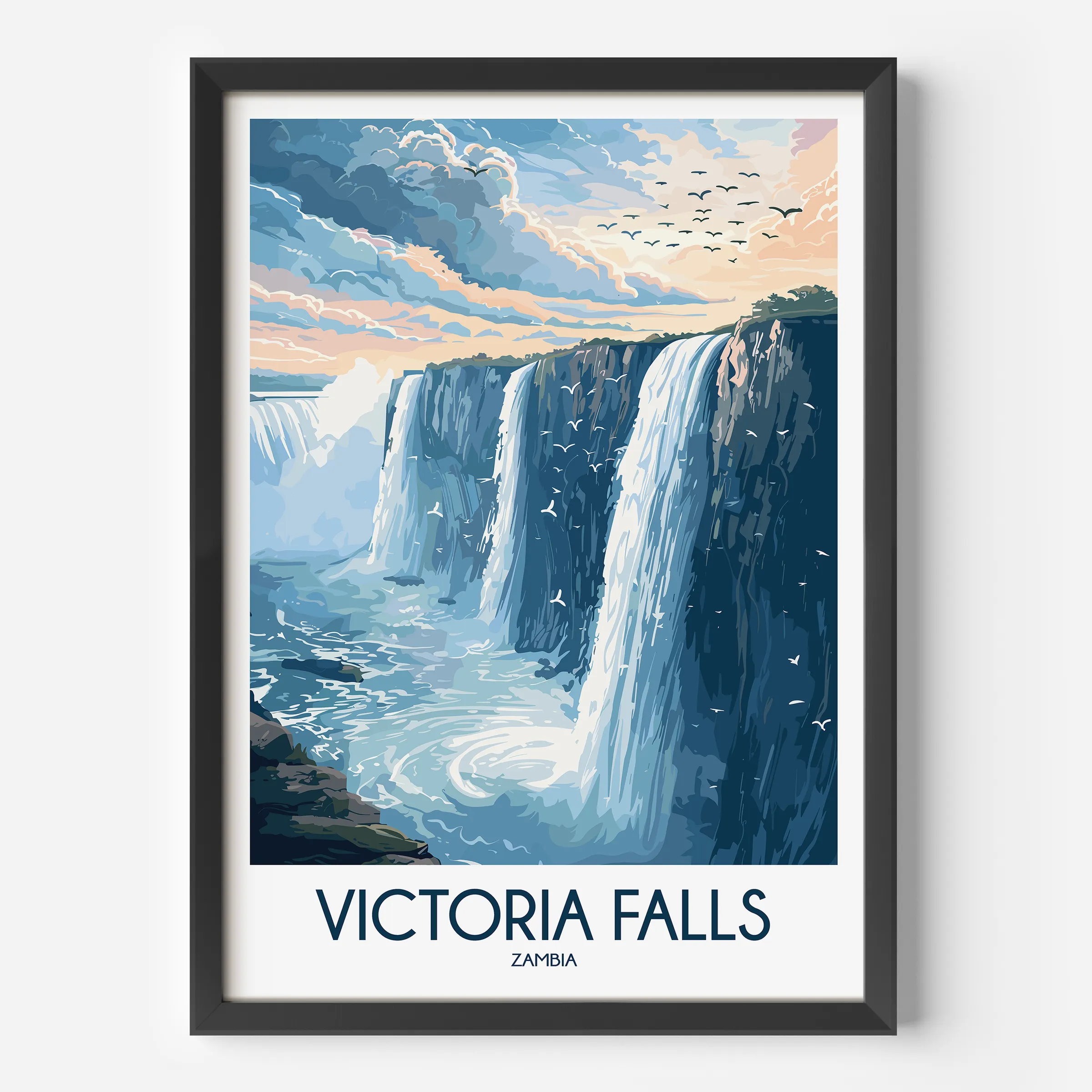 Victoria Falls Modern Travel Poster