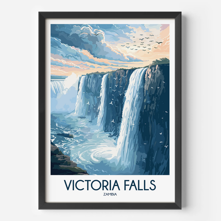 Victoria Falls Modern Travel Poster