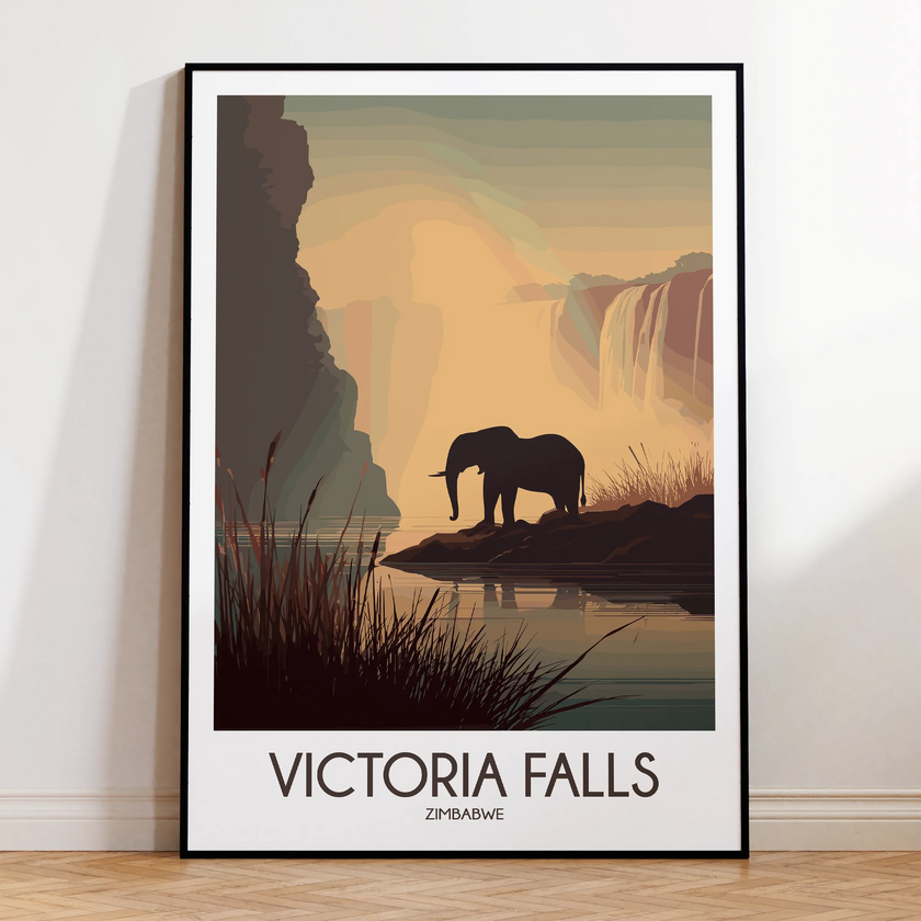Victoria Falls Modern Travel Poster