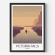 Victoria Falls Retro Travel Illustration