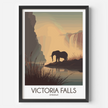 Victoria Falls Retro Travel Illustration