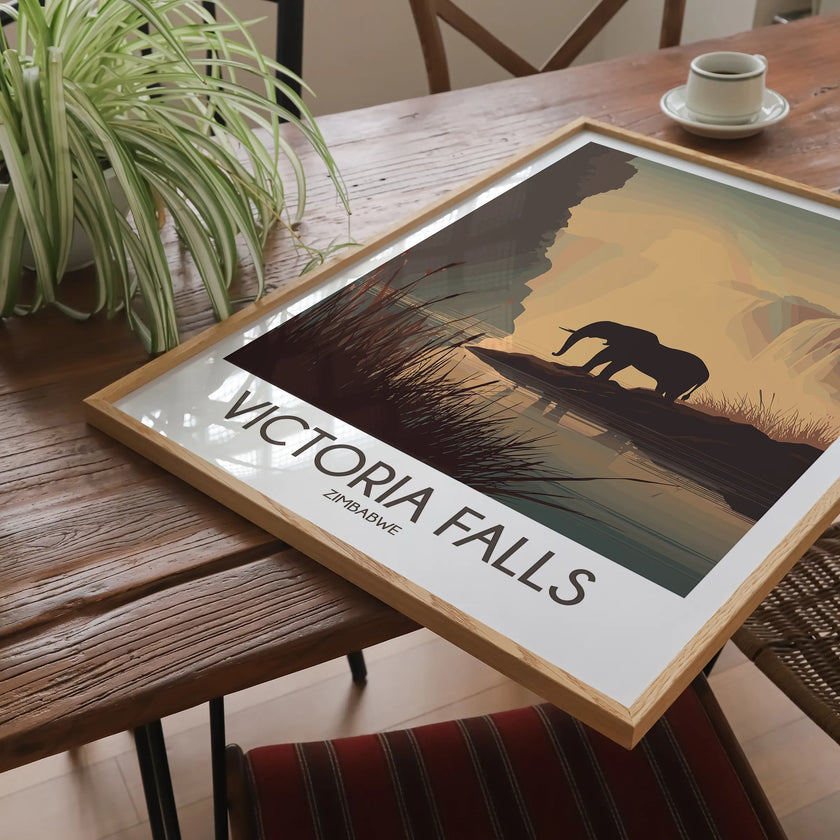 Victoria Falls Vintage Style Print