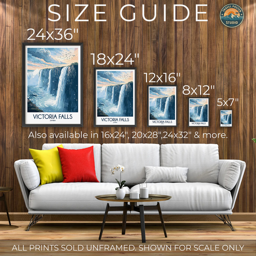 Victoria Falls Vintage Style Print
