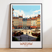 Warsaw Modern Travel Poster