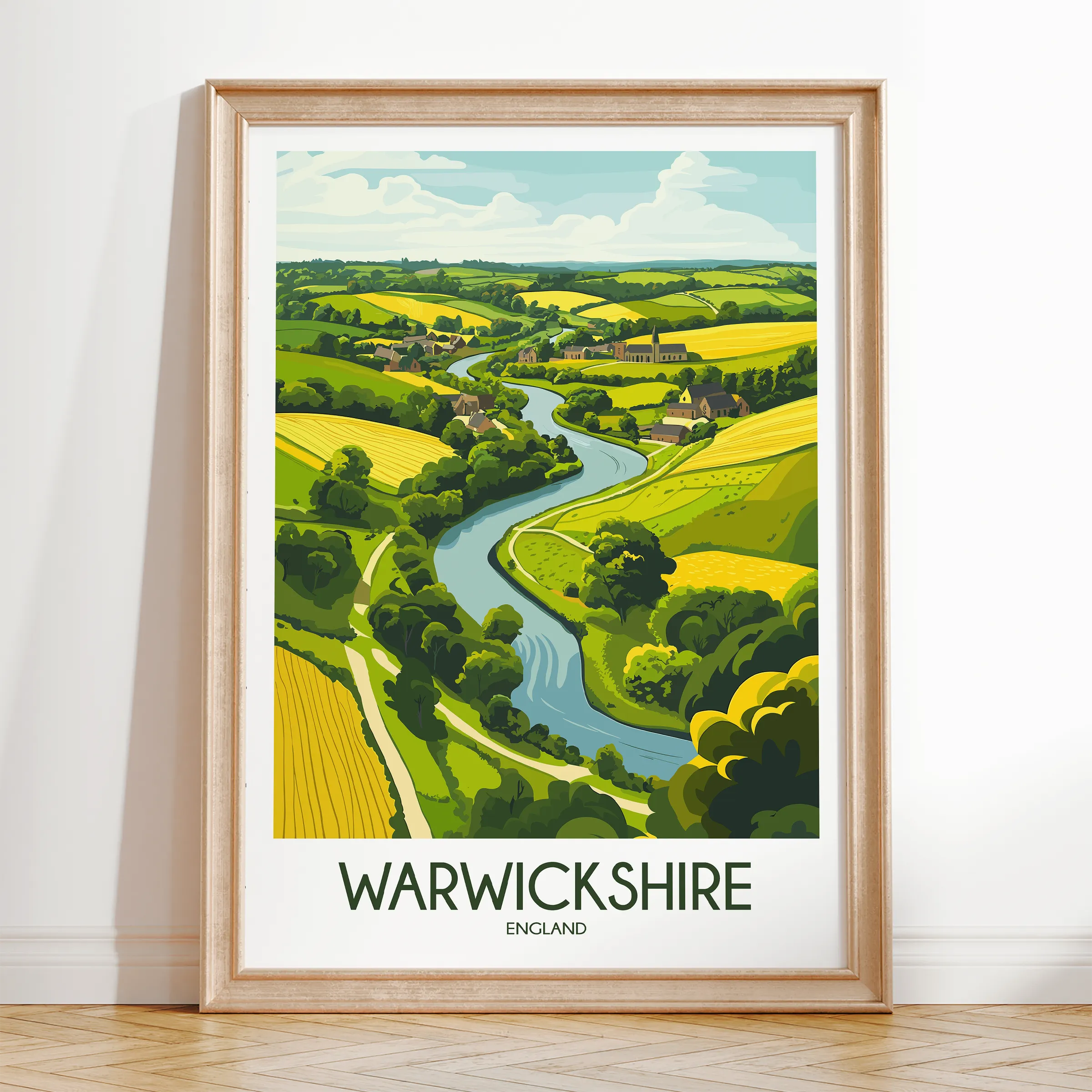 Warwickshire Modern Travel Poster