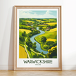 Warwickshire Modern Travel Poster