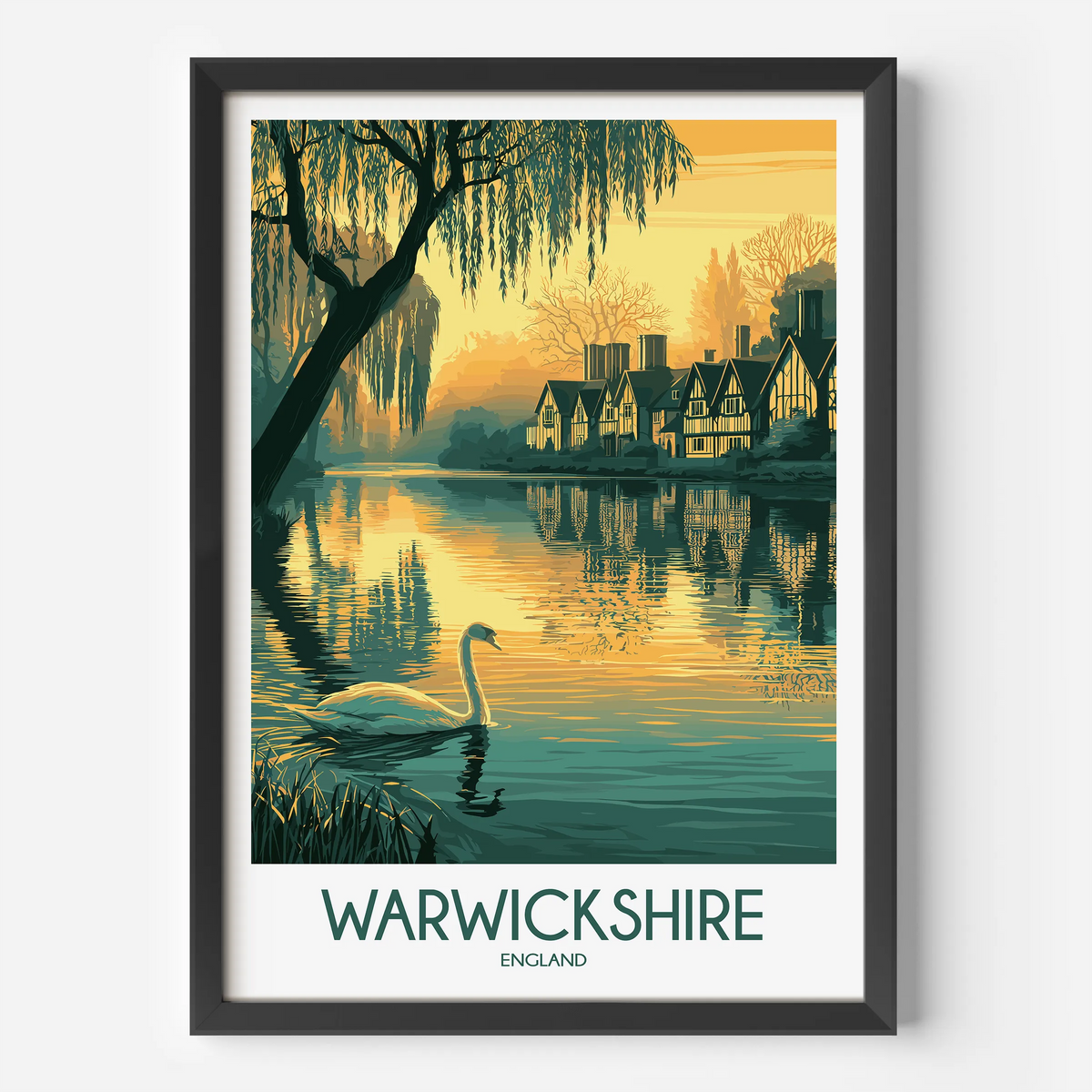 Warwickshire Modern Travel Poster