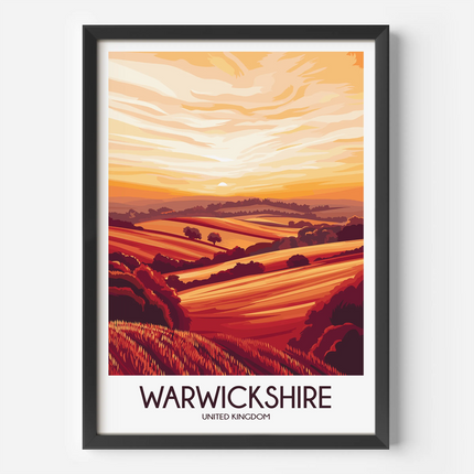 Warwickshire Modern Travel Poster
