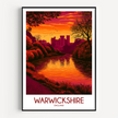 Warwickshire Modern Travel Poster