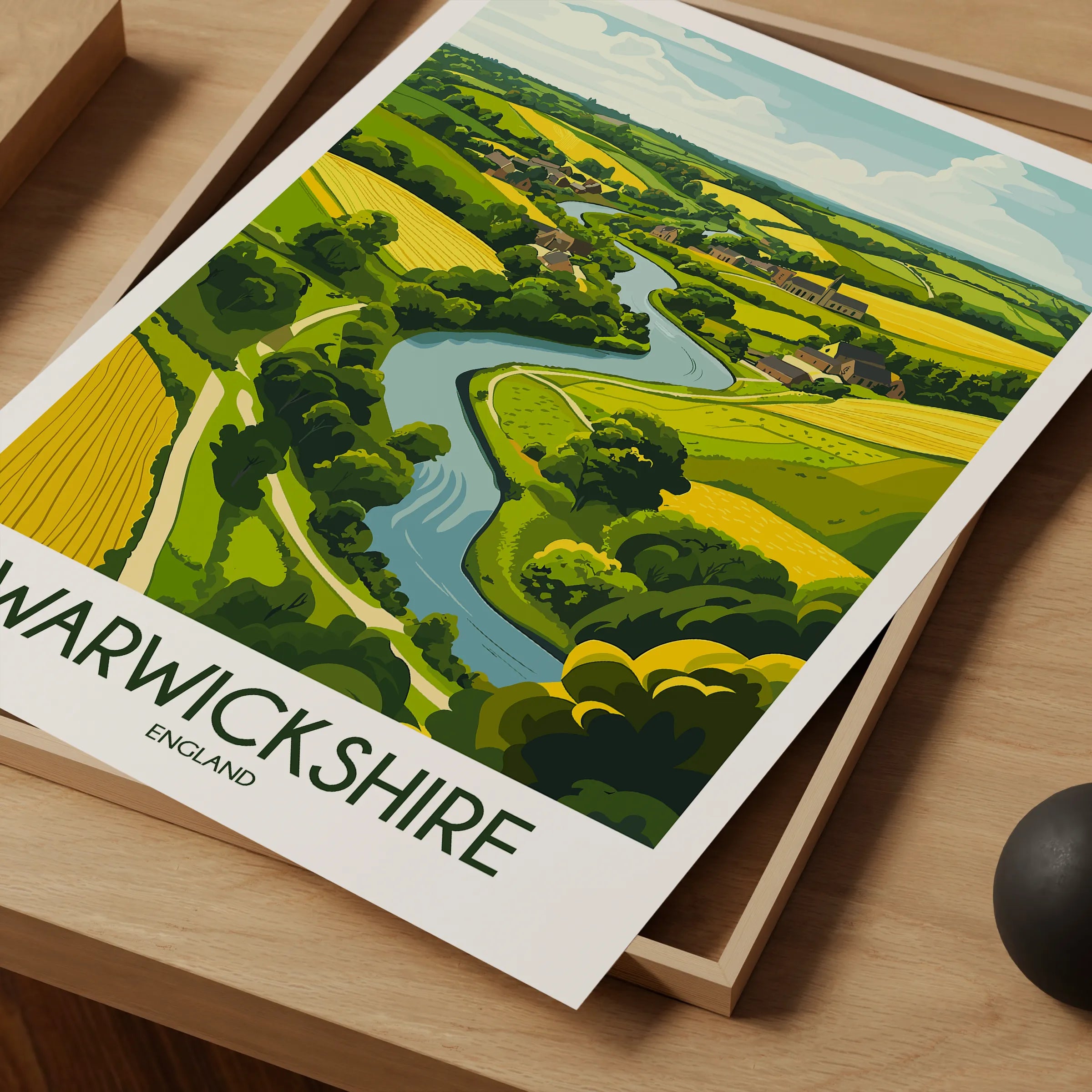 Warwickshire Retro Travel Illustration