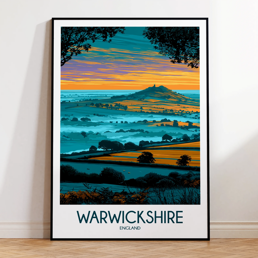Warwickshire Retro Travel Illustration