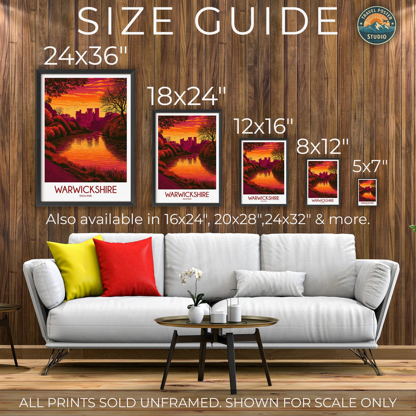 Warwickshire Souvenir Poster Print