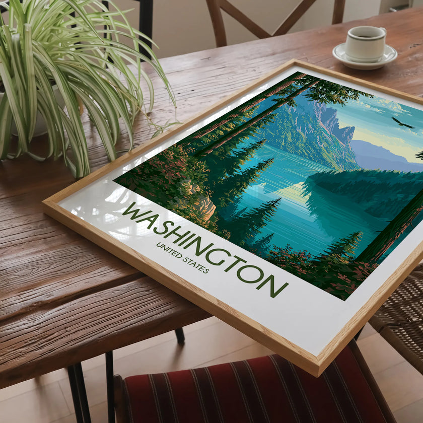 Washington Retro Travel Illustration
