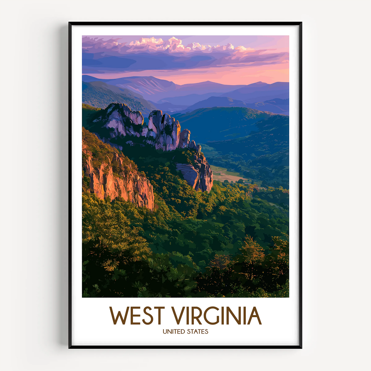 West Virginia Destination Art Gift