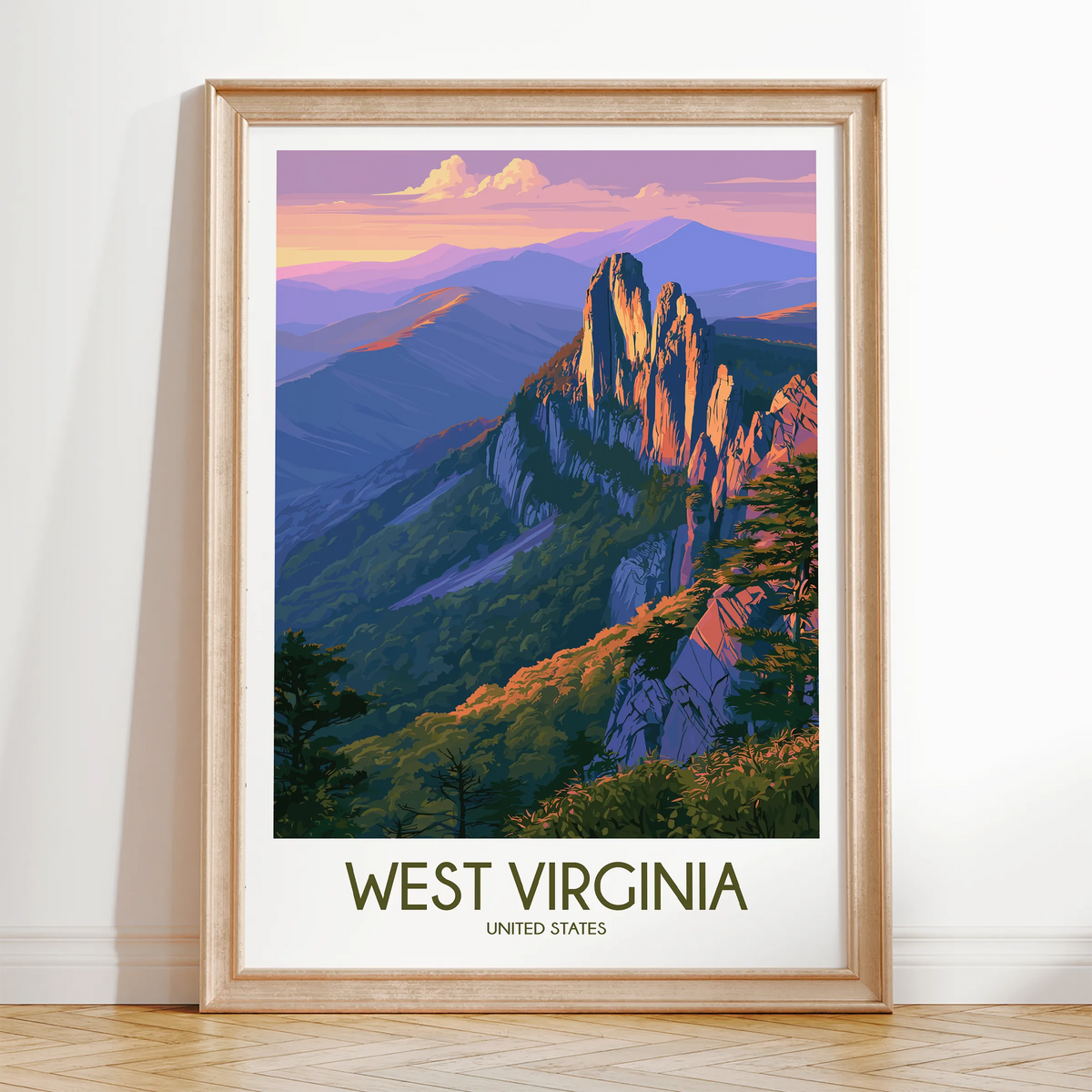 West Virginia Minimalist Wall Art