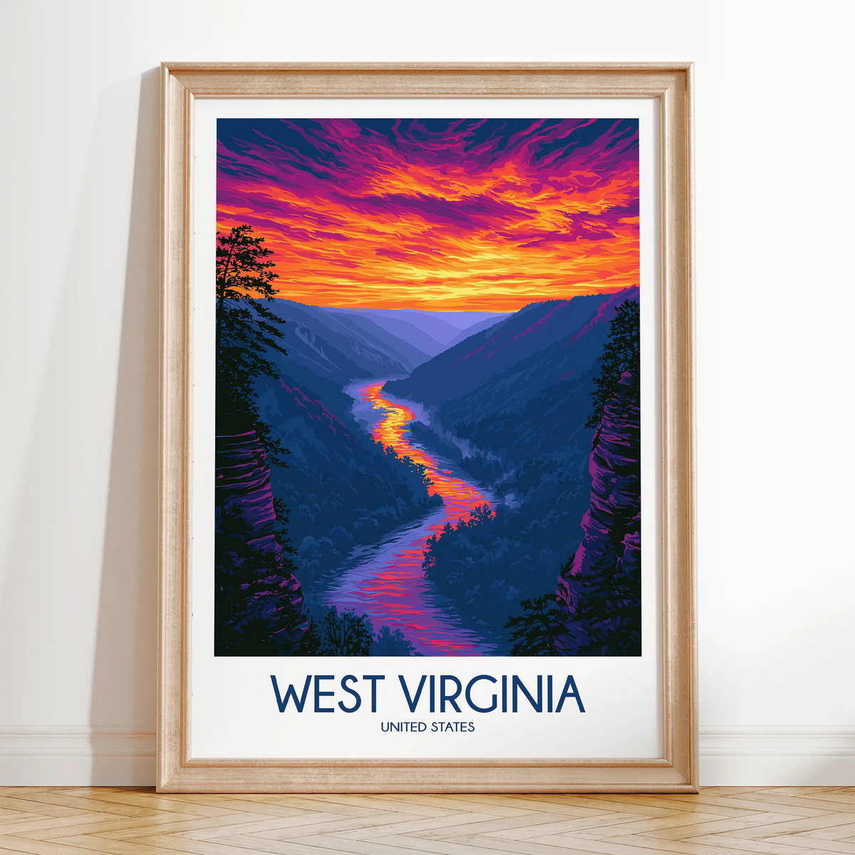 West Virginia Modern Travel Poster