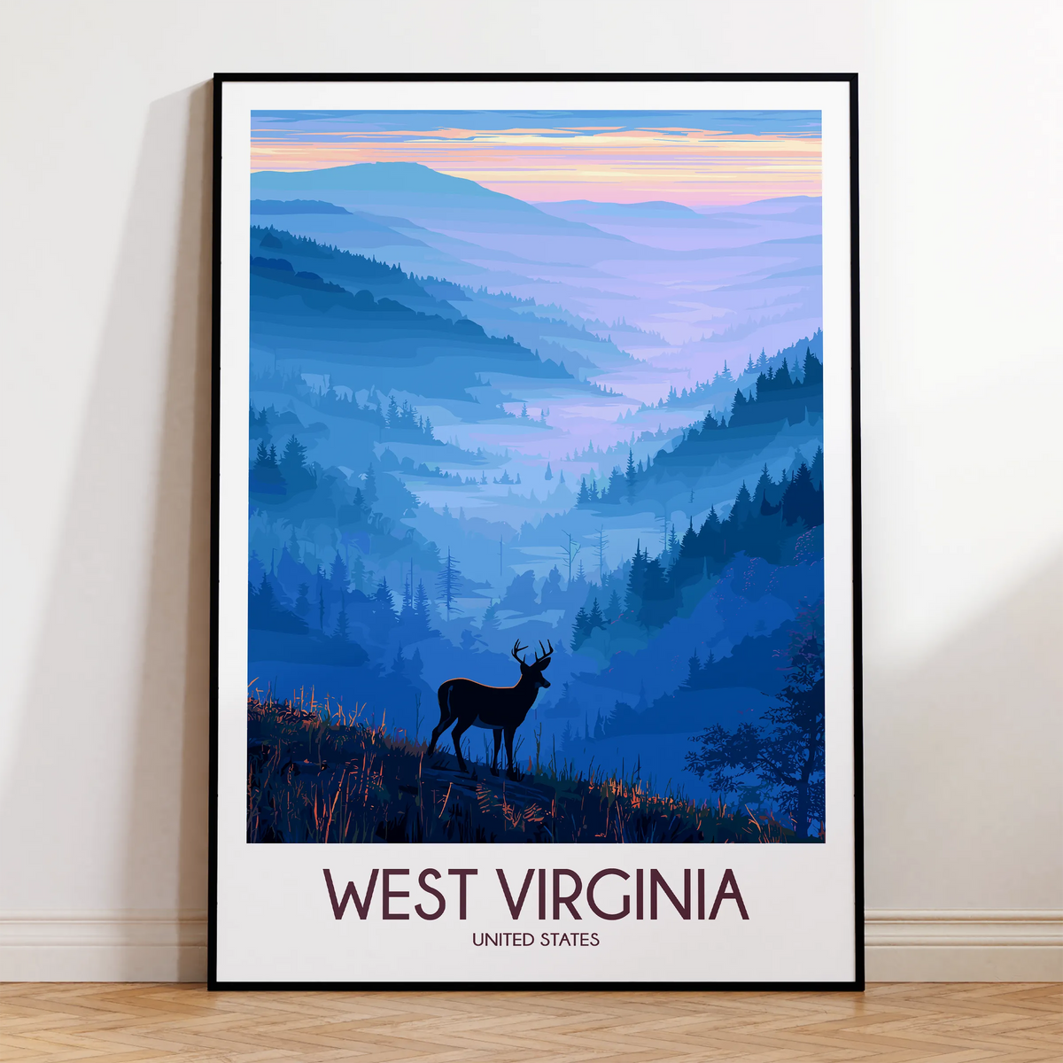 West Virginia Modern Travel Poster