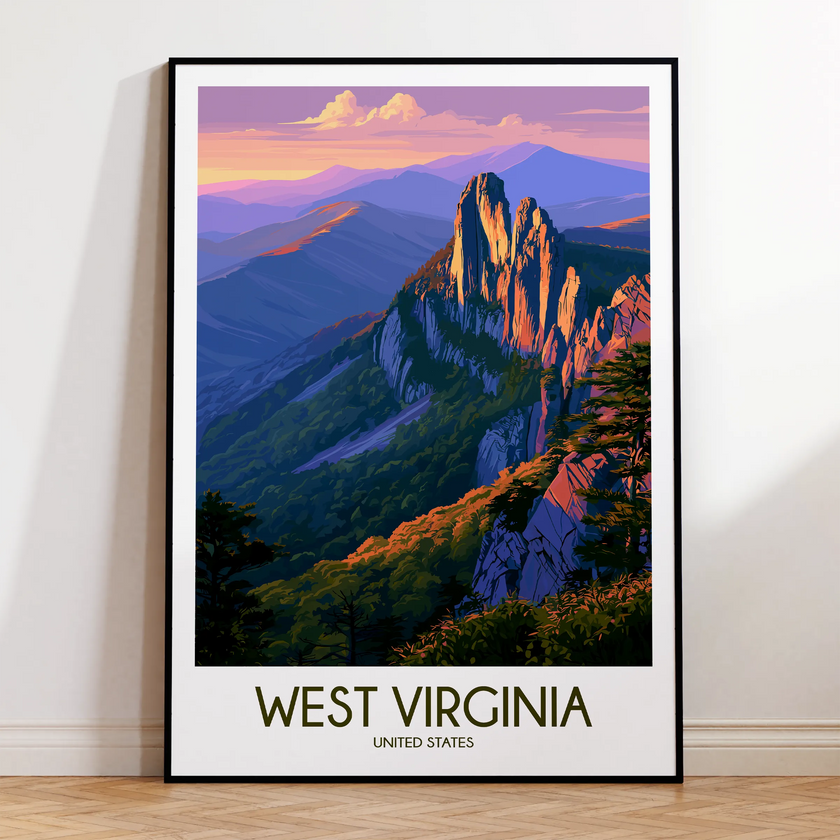 West Virginia Modern Travel Poster