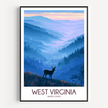 West Virginia Retro Travel Illustration