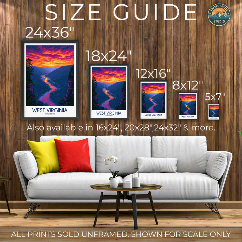 West Virginia Souvenir Poster Print
