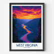 West Virginia Vintage Style Print