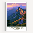 West Virginia Vintage Style Print