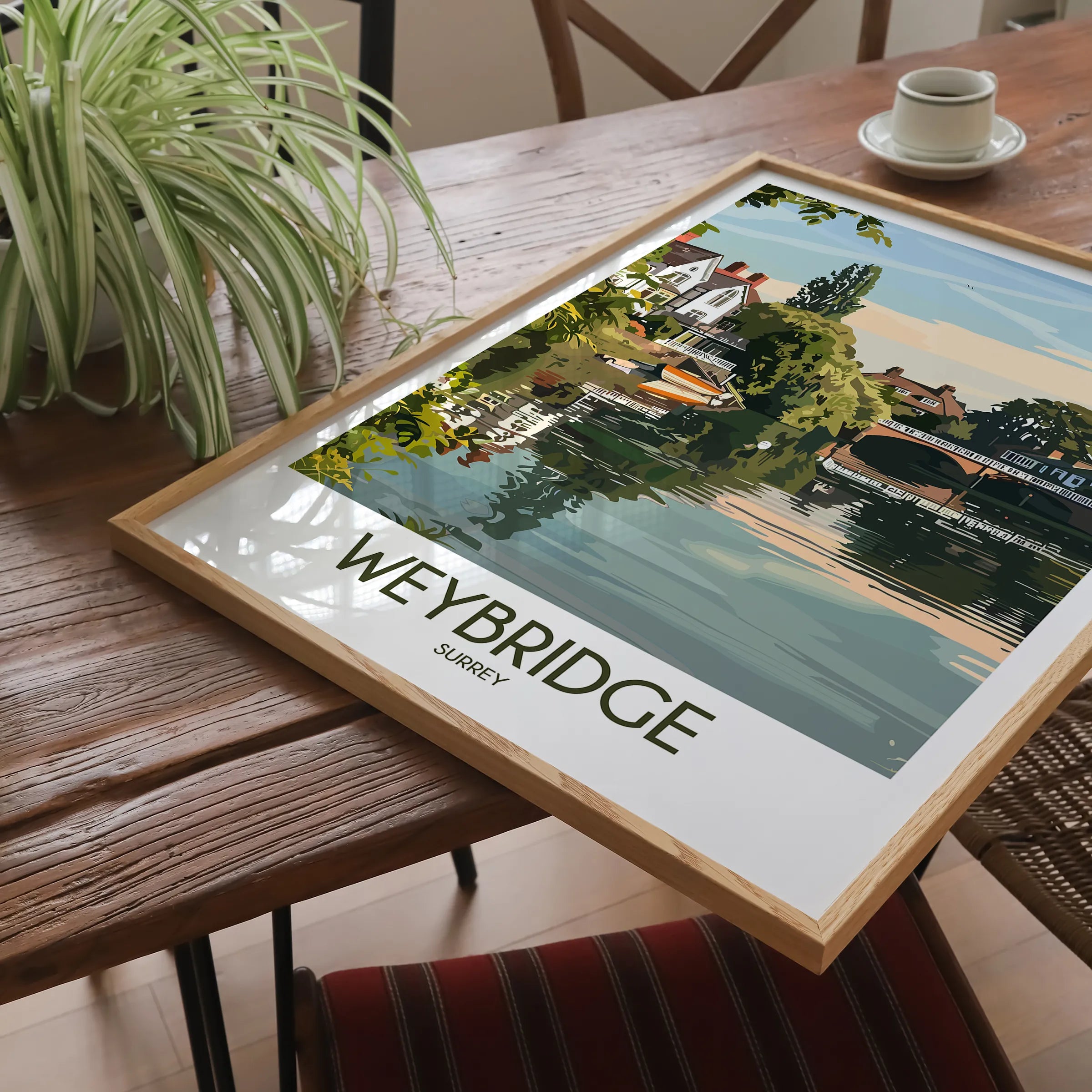 Weybridge Modern Travel Poster